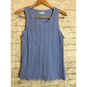 Burgess Top Women Large Silk Blend Baby Blue Open Knit Beachy Coquette Soft Girl